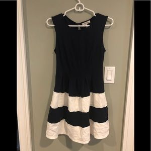 Navy and white dress